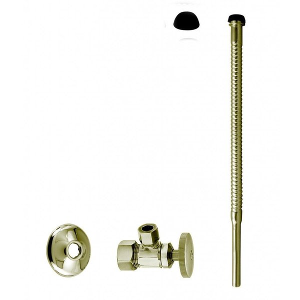 Westbrass Supply Kit, 5/8" OD x 3/8" OD x 12" Corrugated in Polished Brass D105K12-01